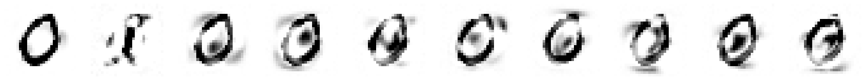 10 images, each resembling the digit 0 with some gray additions and removals