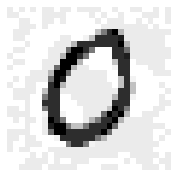 Image of 0 with a mix of white and light gray pixels in the background