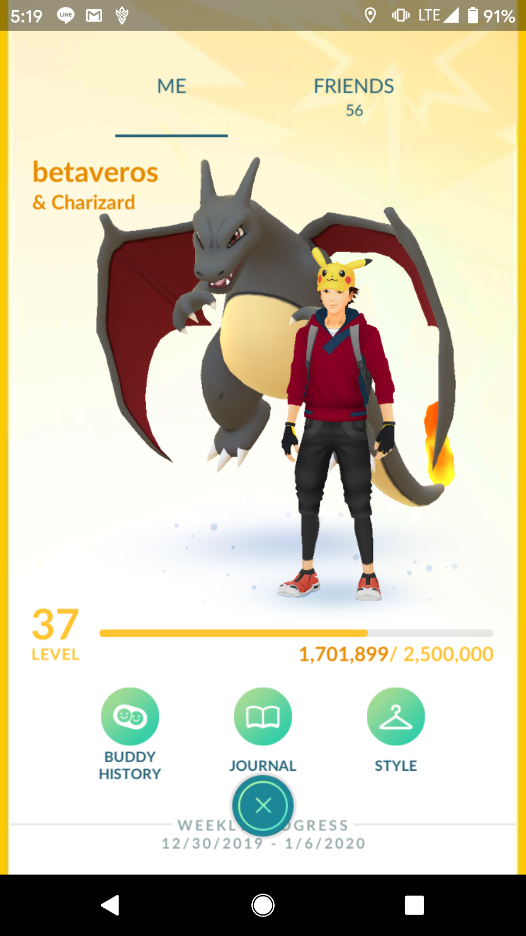 Shiny Charizard in Pokémon Go